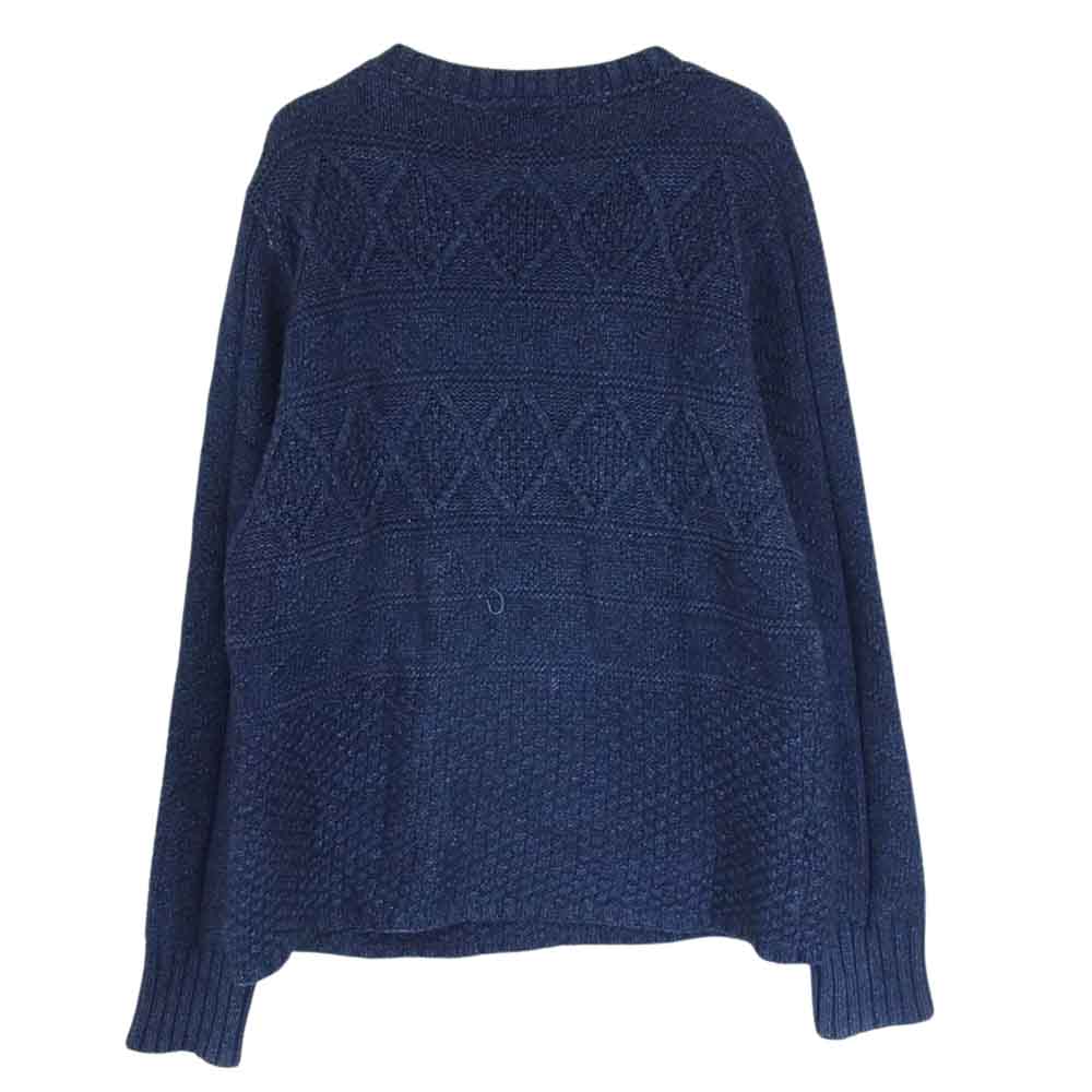 BY GLADHAND バイグラッドハンド 16AW BYGH-16-AW-12 アイスランドウール インディゴ ケーブルニット コットン セーター ネイビー系 M【中古】