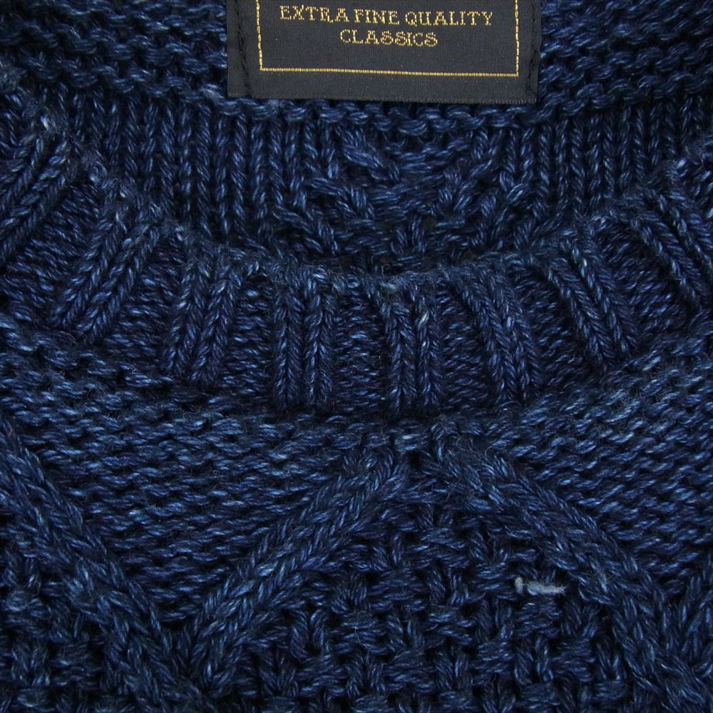 BY GLADHAND バイグラッドハンド 16AW BYGH-16-AW-12 アイスランドウール インディゴ ケーブルニット コットン セーター ネイビー系 M【中古】