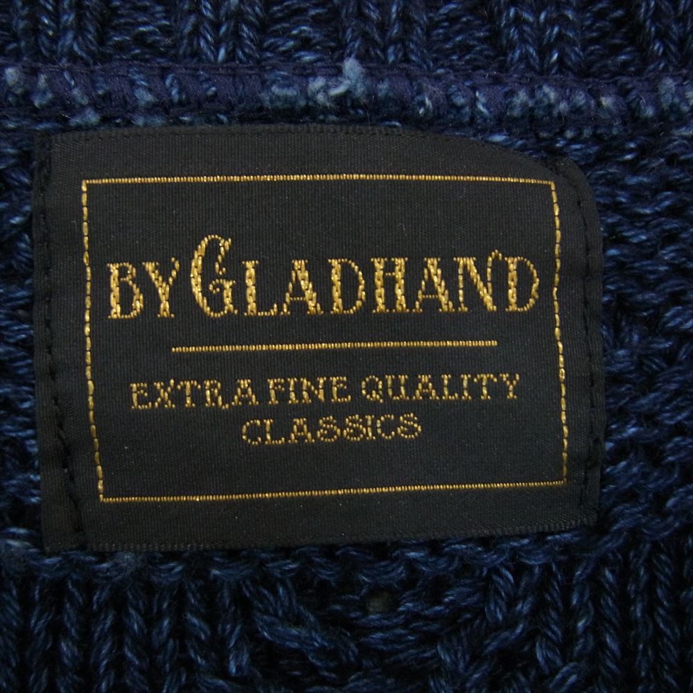 BY GLADHAND バイグラッドハンド 16AW BYGH-16-AW-12 アイスランドウール インディゴ ケーブルニット コットン セーター ネイビー系 M【中古】
