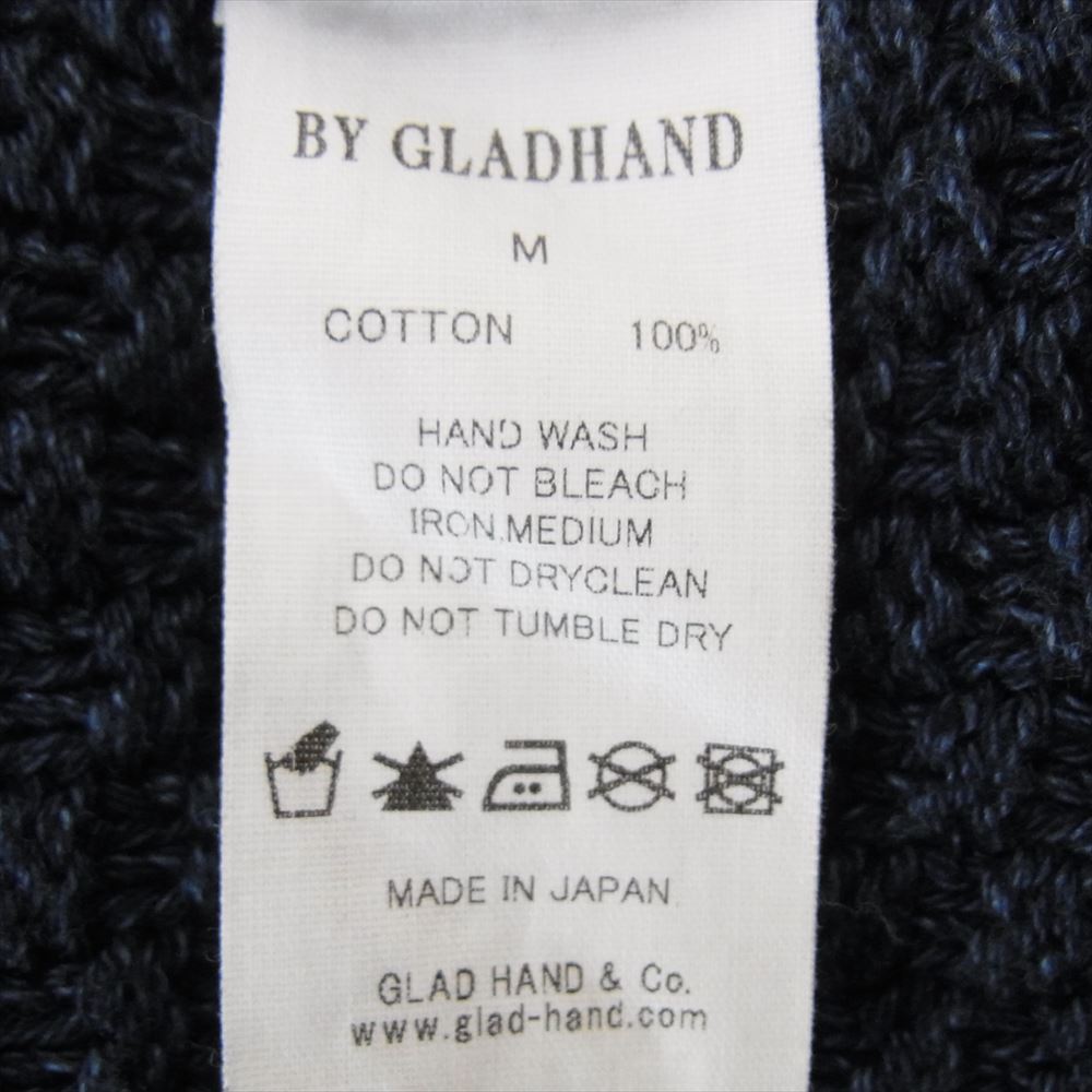 BY GLADHAND バイグラッドハンド 16AW BYGH-16-AW-12 アイスランドウール インディゴ ケーブルニット コットン セーター ネイビー系 M【中古】