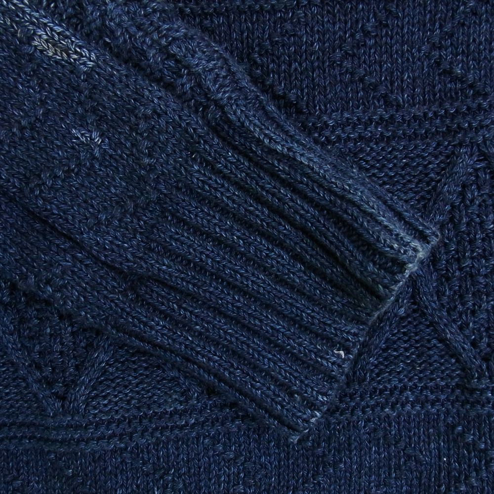 BY GLADHAND バイグラッドハンド 16AW BYGH-16-AW-12 アイスランドウール インディゴ ケーブルニット コットン セーター ネイビー系 M【中古】