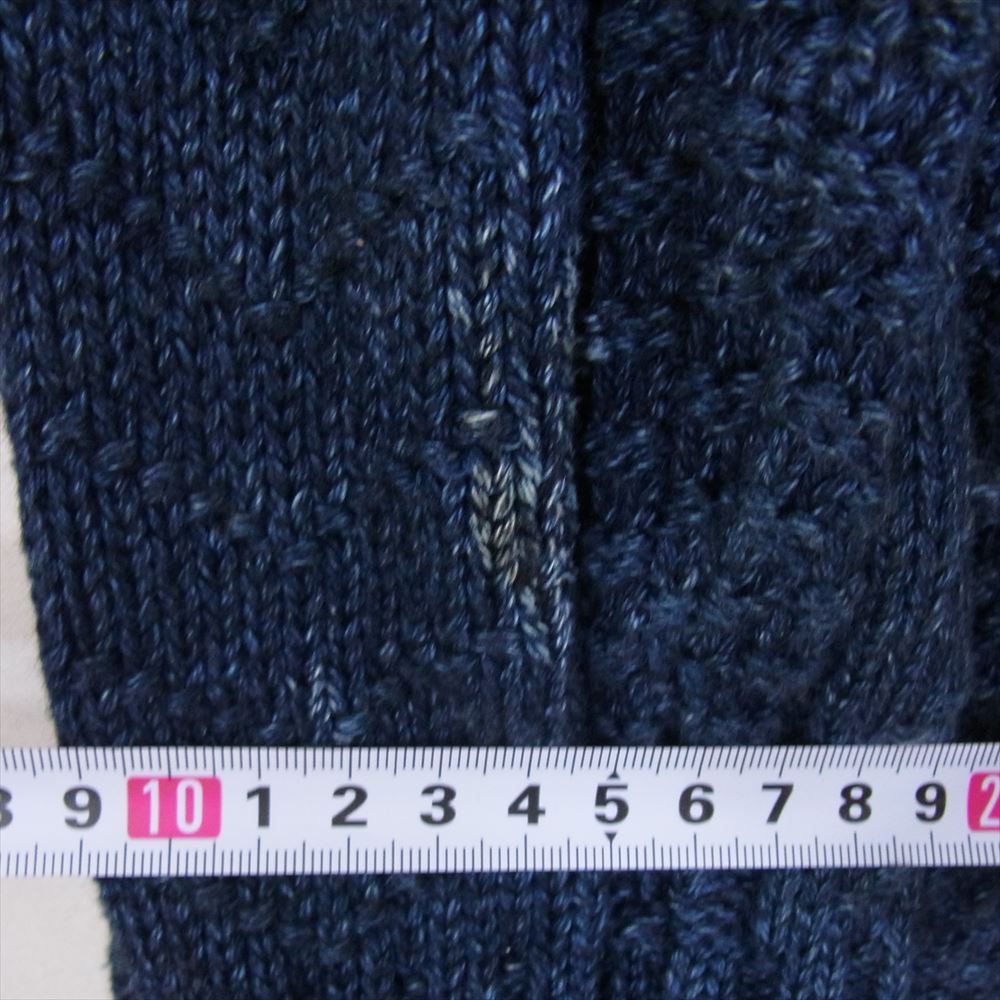 BY GLADHAND バイグラッドハンド 16AW BYGH-16-AW-12 アイスランドウール インディゴ ケーブルニット コットン セーター ネイビー系 M【中古】