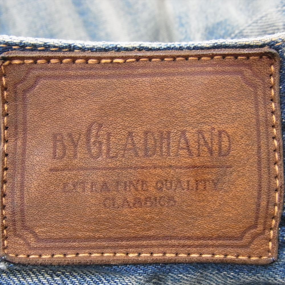 BY GLADHAND バイグラッドハンド GLADDEN DENIM TYPE-1 ユーズド加工 ダメージ デニム パンツ インディゴブルー系 32【中古】