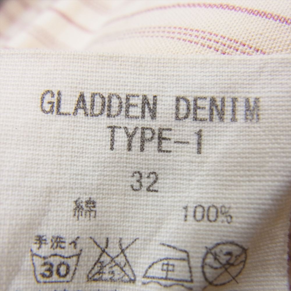 BY GLADHAND バイグラッドハンド GLADDEN DENIM TYPE-1 ユーズド加工 ダメージ デニム パンツ インディゴブルー系 32【中古】