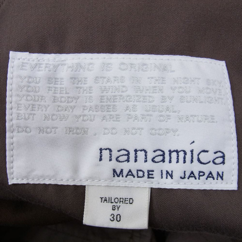 nanamica ナナミカ SUCF913 Wide Chino Pants ワイド チノ パンツ ブラウン系 30【中古】