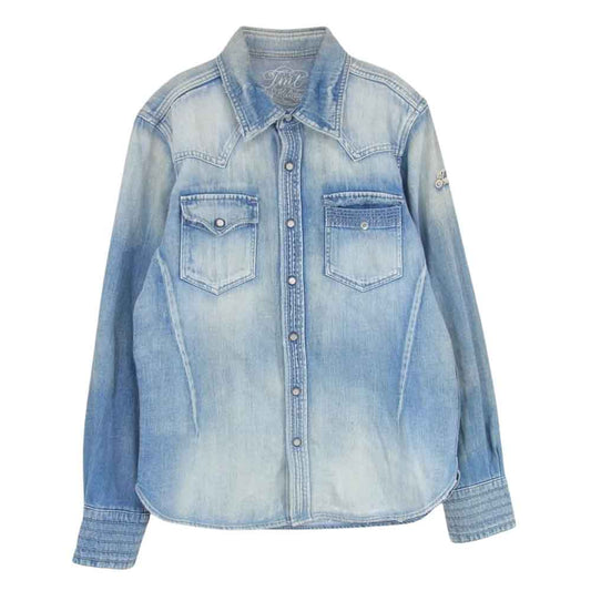 TMT ティーエムティー TSH-F1702 CHAIN STITCH DENIM SHIRTS デニム ウエスタン 長袖 シャツ インディゴブルー系 M【中古】