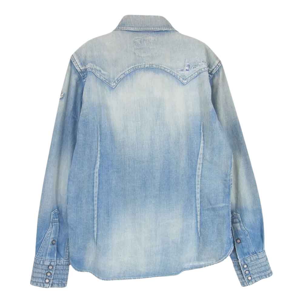 TMT ティーエムティー TSH-F1702 CHAIN STITCH DENIM SHIRTS デニム ウエスタン 長袖 シャツ インディゴブルー系 M【中古】