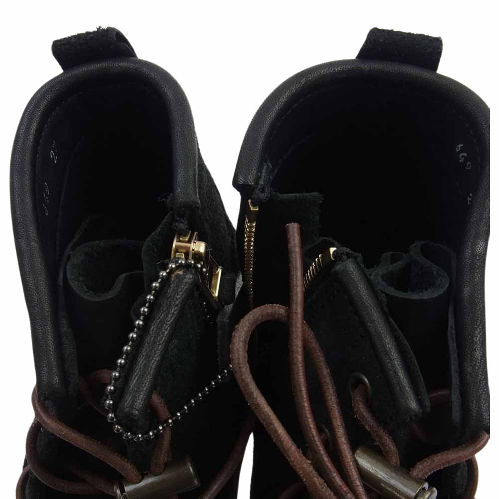 ISAMUKATAYAMA BACKLASH イサムカタヤマバックラッシュ 649-02 COMBUSTION ジャパンショルダースエード製品染め サイドジップ ブーツ ブラック系 27.0cm【極上美品】【中古】