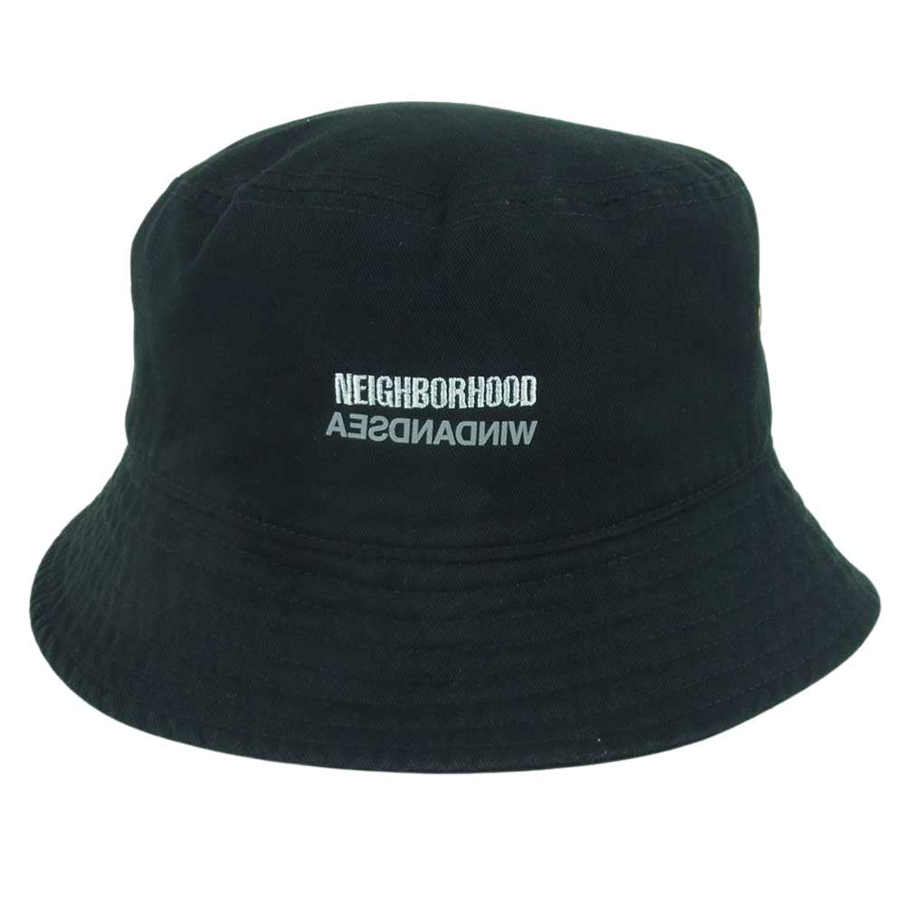 NEIGHBORHOOD ネイバーフッド 21SS 211ELWSN-HT01S WIND AND SEA ウィンダンシー バケットハット 帽子 ブラック系 F【中古】