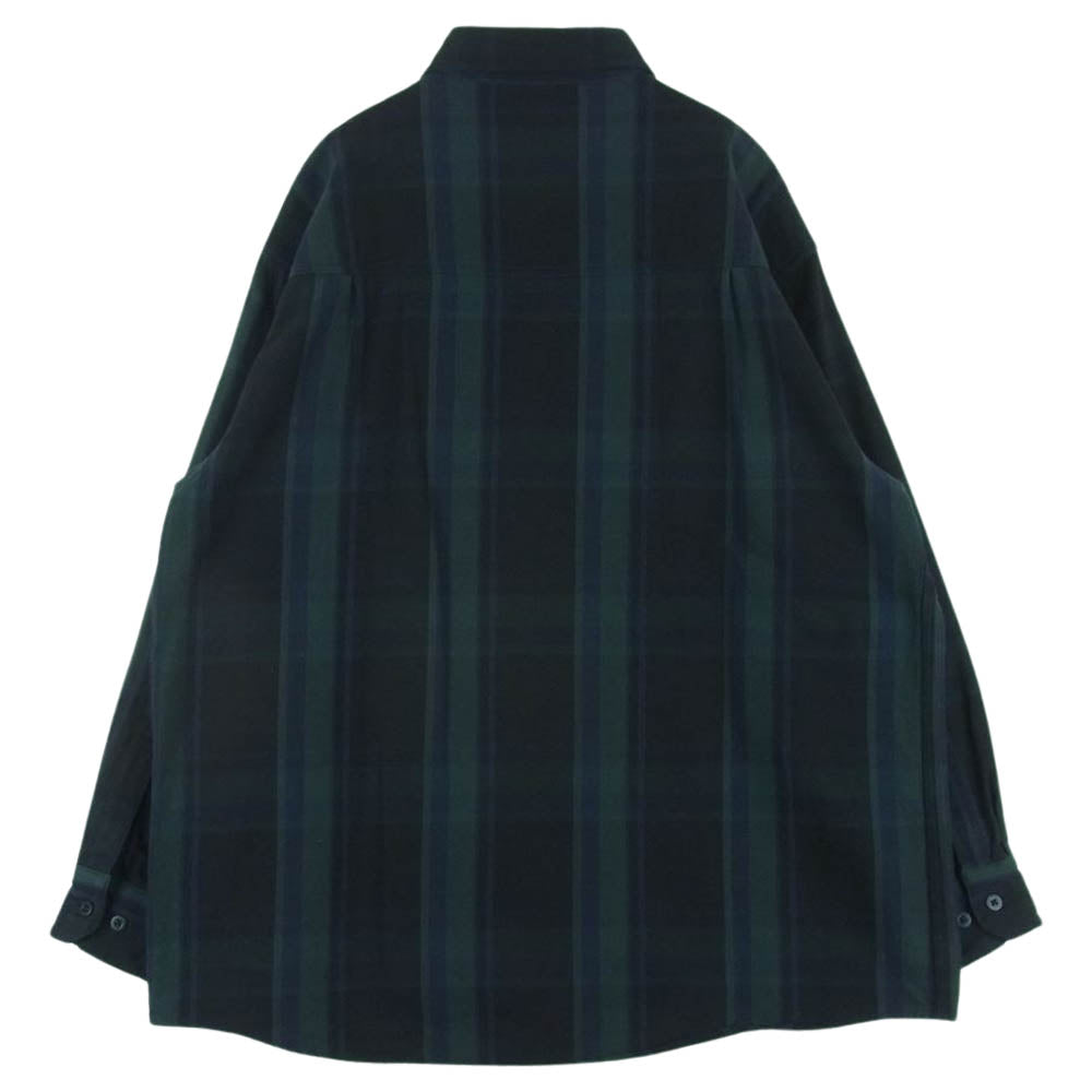 WTAPS ダブルタップス 21AW 212TQDT-SHM05 DECK FLANNEL TEXTILE デッキ ロングスリーブ コットン フランネル シャツ グリーン系 02【中古】