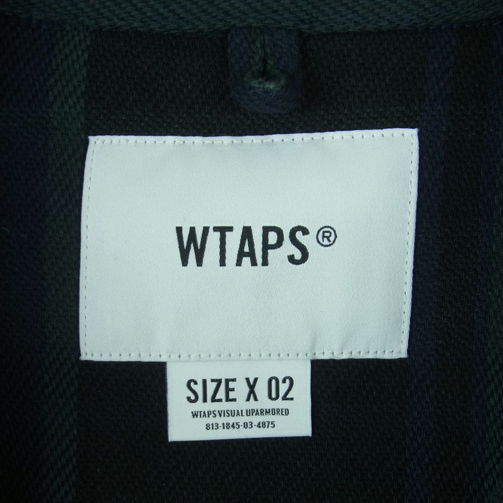 WTAPS ダブルタップス 21AW 212TQDT-SHM05 DECK FLANNEL TEXTILE デッキ ロングスリーブ コットン フランネル シャツ グリーン系 02【中古】