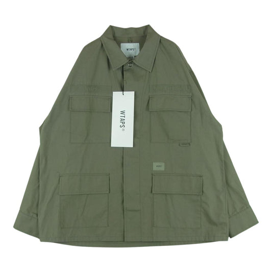 WTAPS ダブルタップス 22SS 221WVDT-SHM03 JUNGLE LS COTTON POPLIN ロングスリーブ コットン ポプリン ジャングル シャツ グレー系 OLIVE DRAB 02【中古】