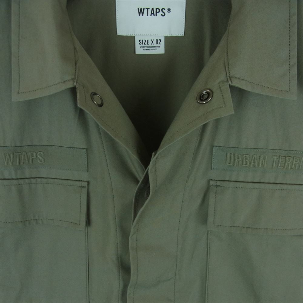 WTAPS ダブルタップス 22SS 221WVDT-SHM03 JUNGLE LS COTTON POPLIN ロングスリーブ コットン ポプリン ジャングル シャツ グレー系 OLIVE DRAB 02【中古】