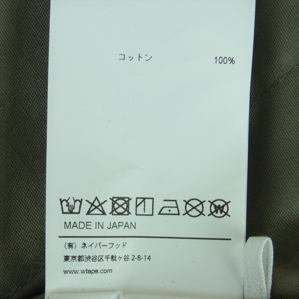 WTAPS ダブルタップス 22SS 221WVDT-SHM03 JUNGLE LS COTTON POPLIN ロングスリーブ コットン ポプリン ジャングル シャツ グレー系 OLIVE DRAB 02【中古】