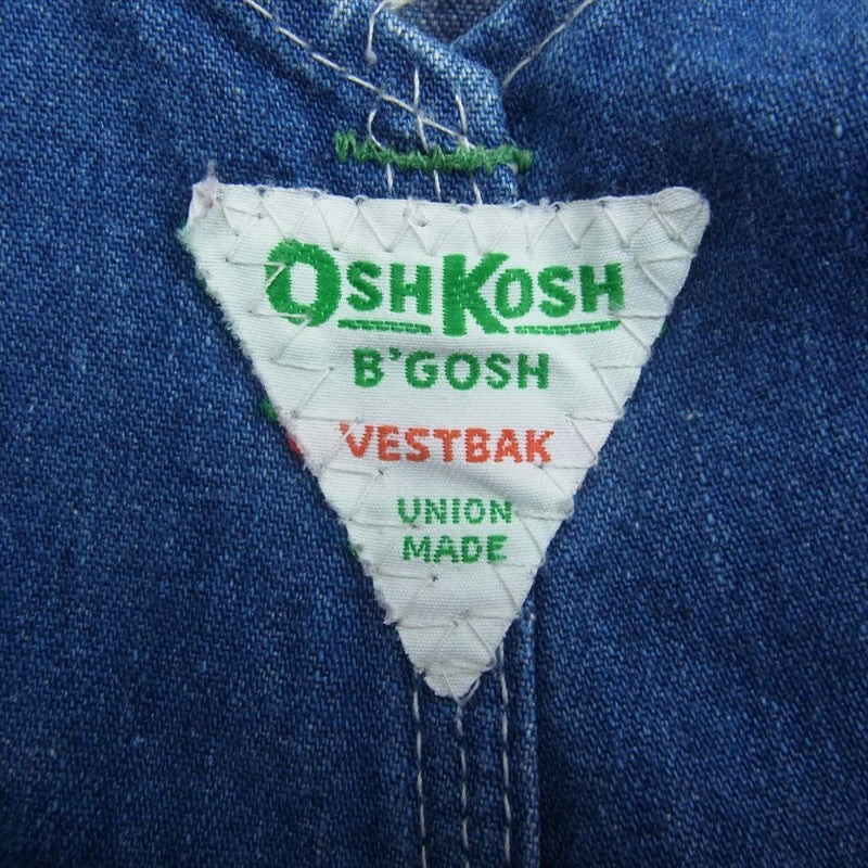 OSHKOSH オシュコシュ ヴィンテージ 90s USA製 オーバーオール インディゴブルー系【中古】