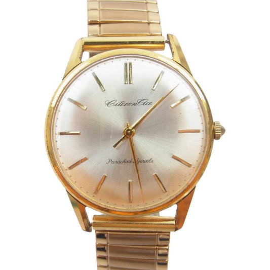 CITIZEN シチズン A515701 ACE エース 21石 21Jewels 手巻き アナログ 腕時計 ウォッチ 蛇腹 フレックスベルト ゴールド系【中古】