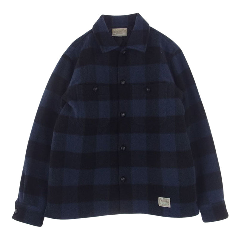 NEIGHBORHOOD ネイバーフッド 122-ARNH-SHM06 RANCH WEAR ランチウェア ウール 裏地キルティング チェック 中綿 ジャケット ブラック系 ネイビー系 XL【中古】