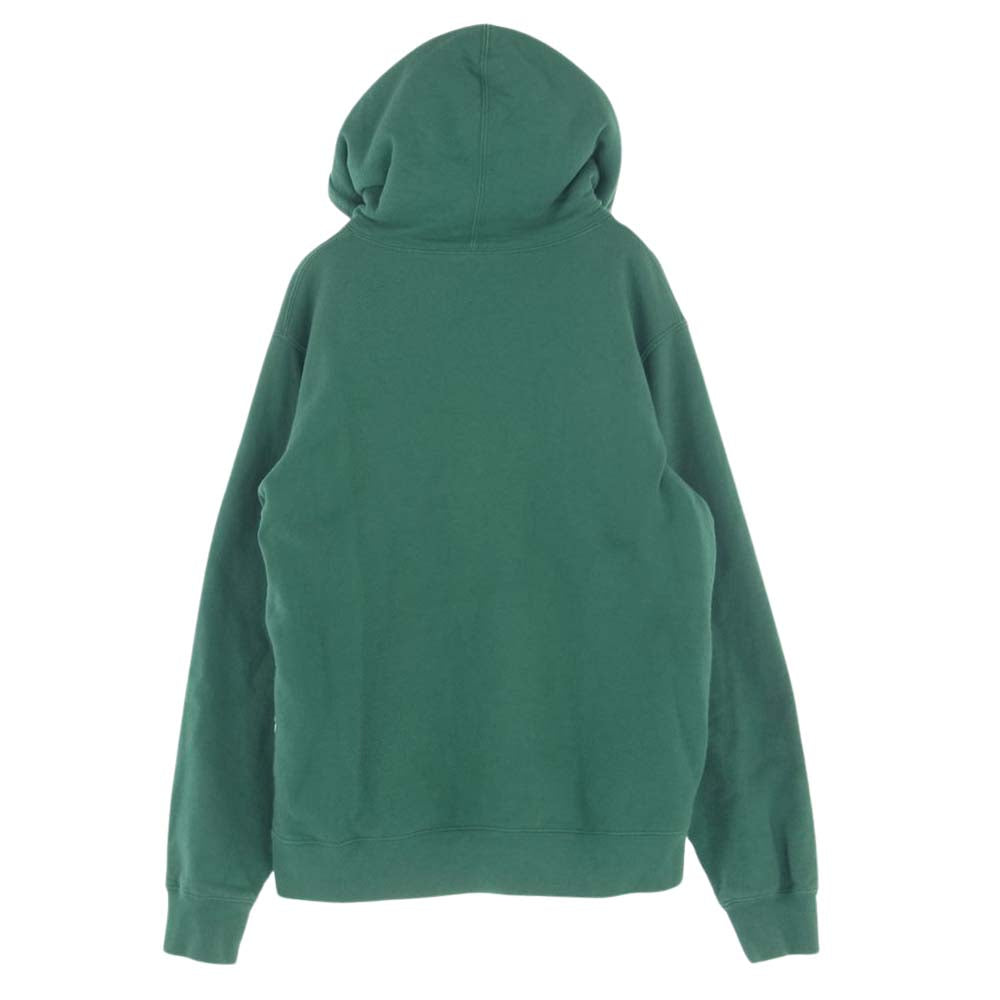 Supreme シュプリーム 18SS Corner Label Hooded Sweatshirt コーナーラベル フーデッド スウェットシャツ パーカー フーディー ロゴ グリーン系 M【中古】