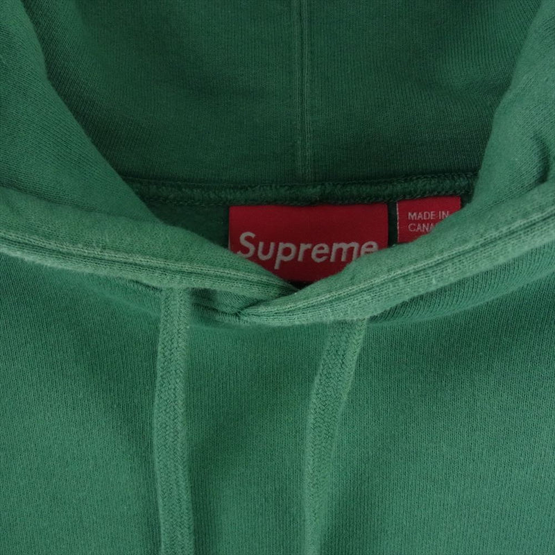 Supreme シュプリーム 18SS Corner Label Hooded Sweatshirt コーナーラベル フーデッド スウェットシャツ パーカー フーディー ロゴ グリーン系 M【中古】