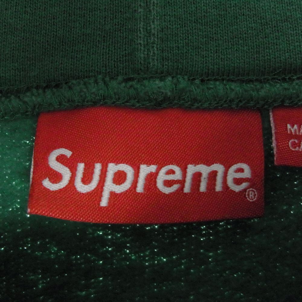 Supreme シュプリーム 18SS Corner Label Hooded Sweatshirt コーナーラベル フーデッド スウェットシャツ パーカー フーディー ロゴ グリーン系 M【中古】
