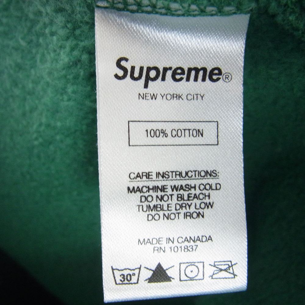 Supreme シュプリーム 18SS Corner Label Hooded Sweatshirt コーナーラベル フーデッド スウェットシャツ パーカー フーディー ロゴ グリーン系 M【中古】