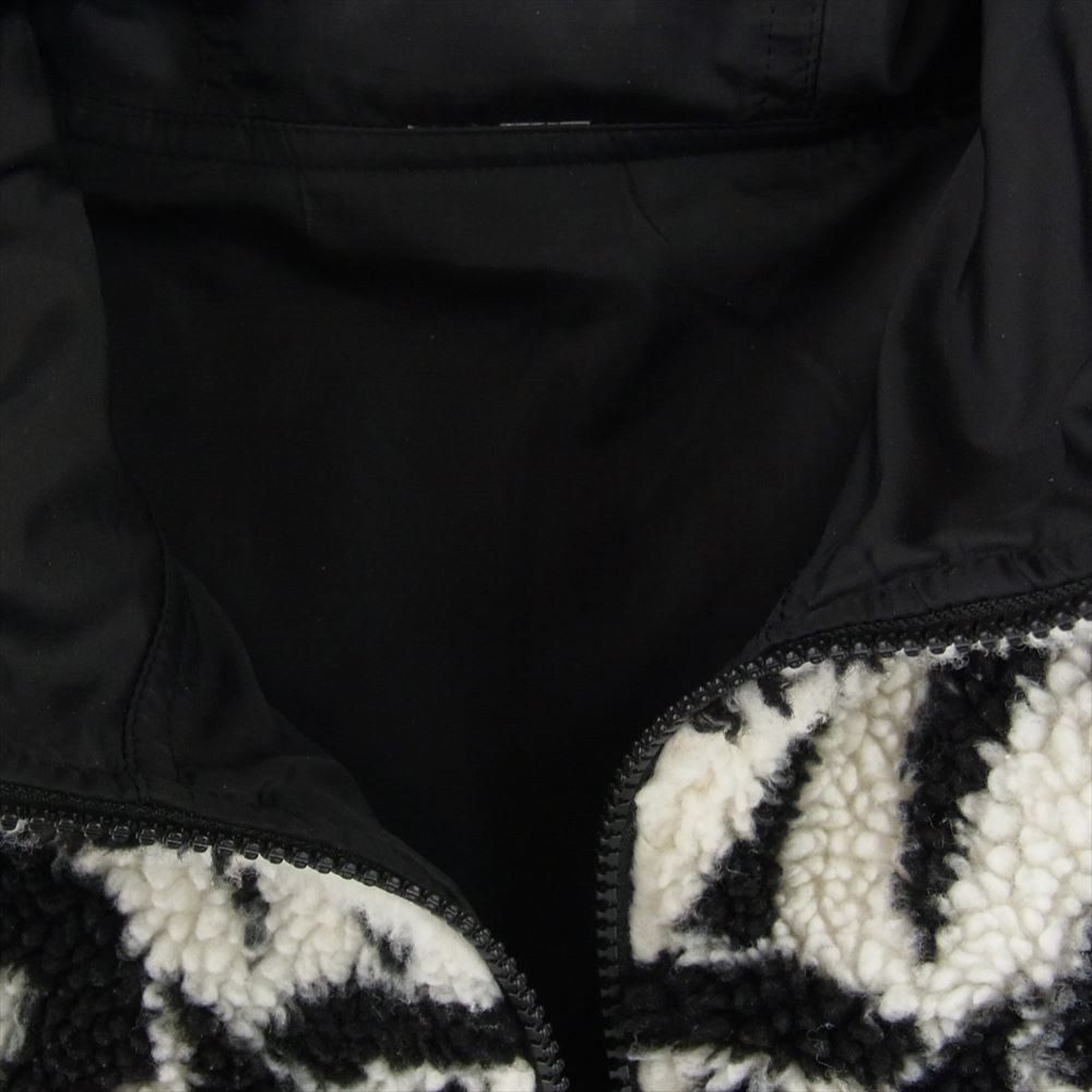 Supreme シュプリーム 21AW Celtic Knot Reversible WINDSTOPPER Fleece Hooded Jacket  ケルティックノット リバーシブル ウインドストッパー フリース フーデッド ジャケット ブラック系 オフホワイト系 L【中古】