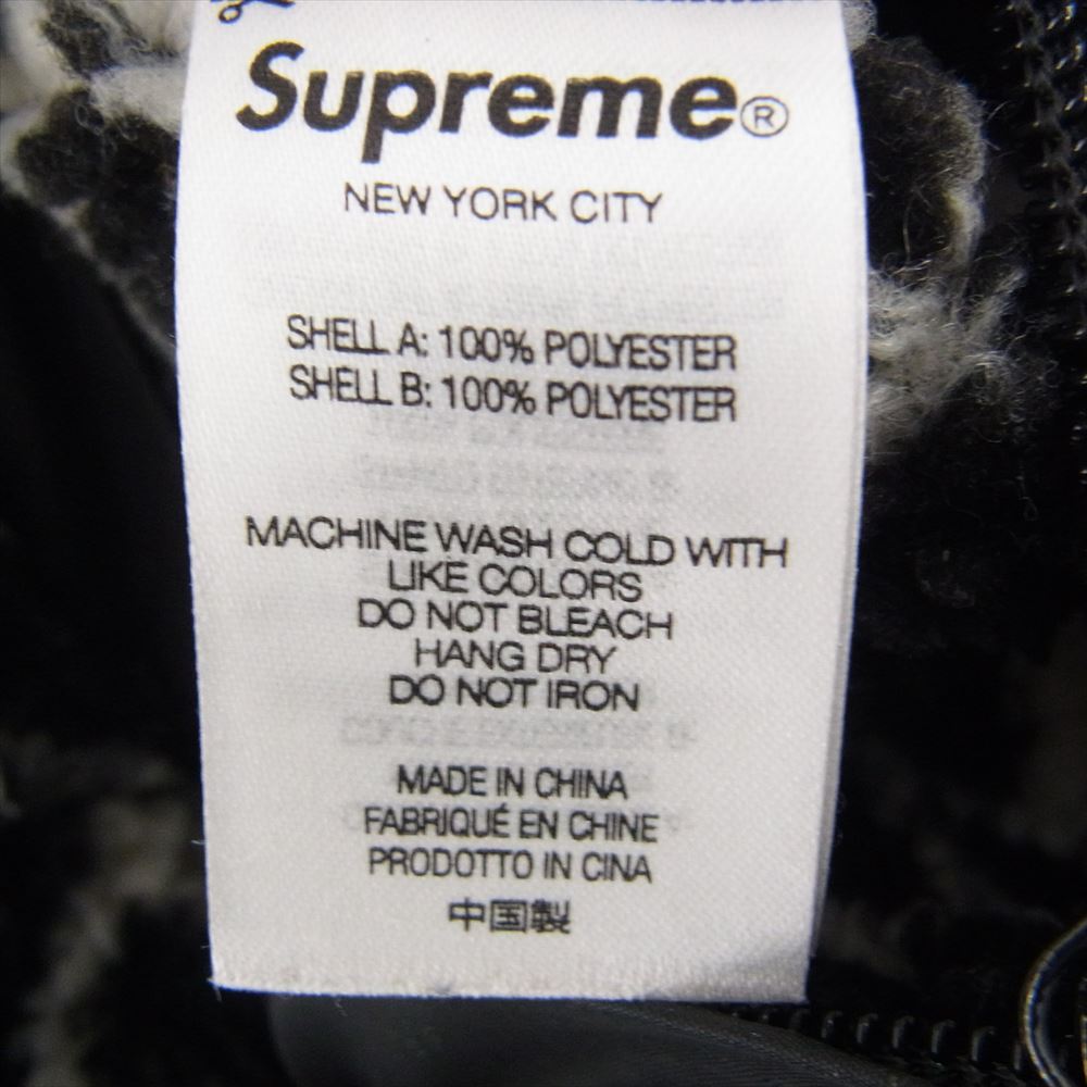 Supreme シュプリーム 21AW Celtic Knot Reversible WINDSTOPPER Fleece Hooded Jacket  ケルティックノット リバーシブル ウインドストッパー フリース フーデッド ジャケット ブラック系 オフホワイト系 L【中古】