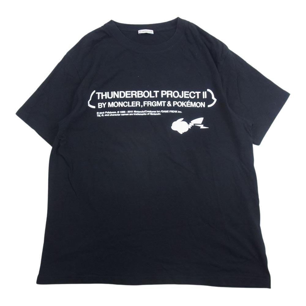 MONCLER モンクレール × FRAGMENT フラグメント 19AW E209U8005350 サンダーボルト プリント Tシャツ ブラック系 M【中古】