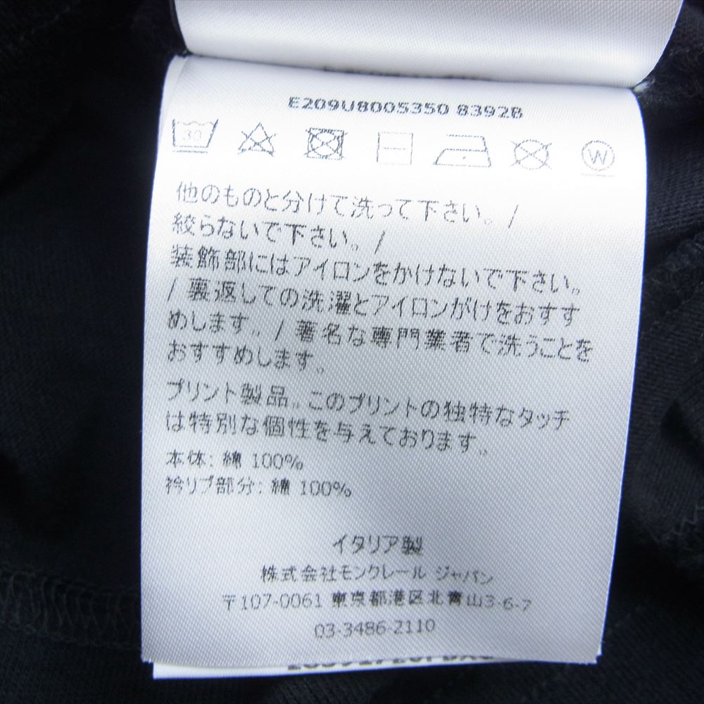 MONCLER モンクレール × FRAGMENT フラグメント 19AW E209U8005350 サンダーボルト プリント Tシャツ ブラック系 M【中古】