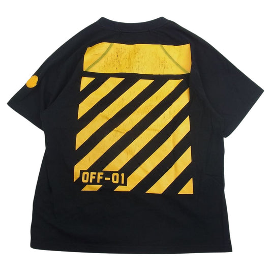 MONCLER モンクレール × OFF-WHITE オフホワイト B209H8001250 国内正規品 MAGLIA T-SHIRT ナンバリング バックプリント Ｔシャツ 半袖 ブラック系 L【中古】