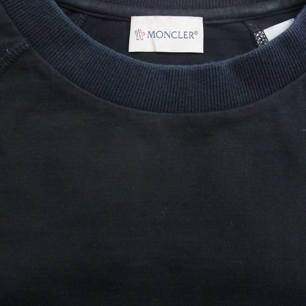 MONCLER モンクレール × OFF-WHITE オフホワイト B209H8001250 国内正規品 MAGLIA T-SHIRT ナンバリング バックプリント Ｔシャツ 半袖 ブラック系 L【中古】
