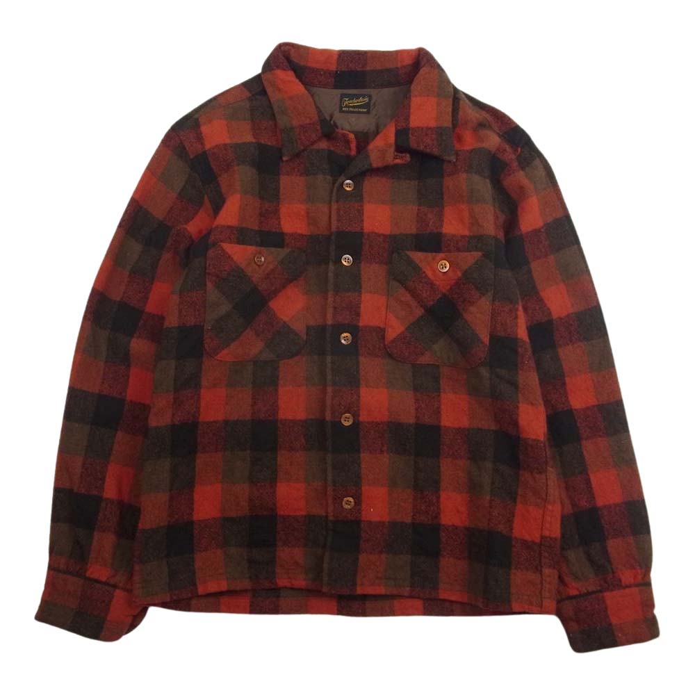 TENDERLOIN テンダーロイン T-WOOL SHT P ウール チェック シャツ レッド系 XS【中古】