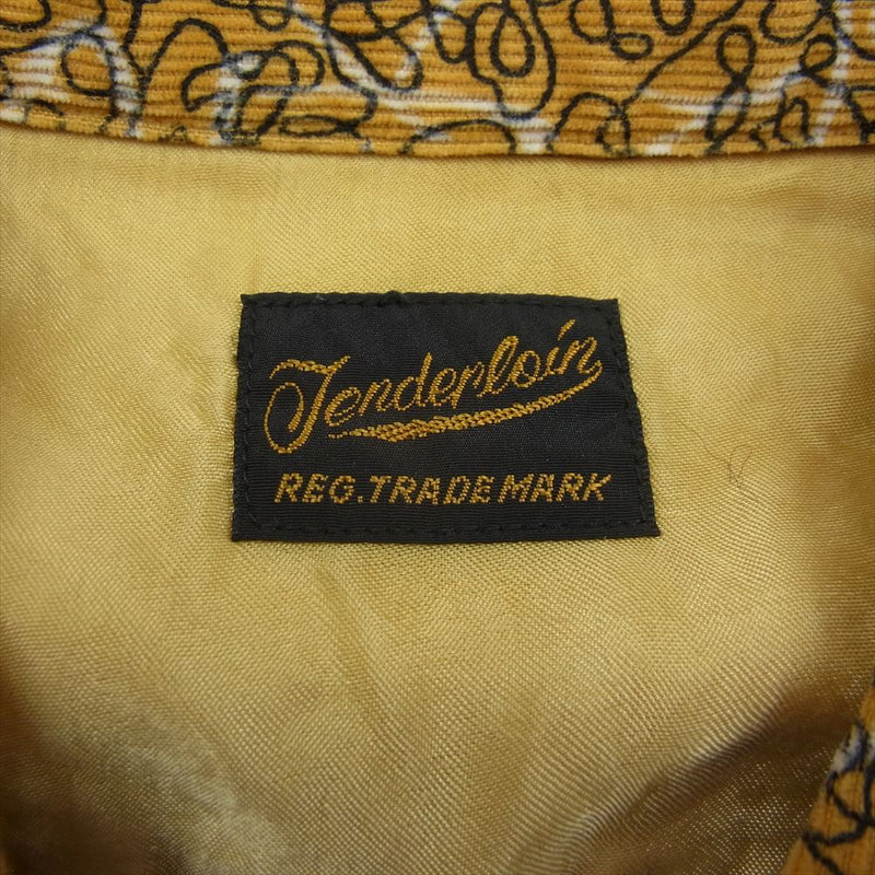 TENDERLOIN テンダーロイン T-CORDUROY SHT AS コーデュロイ 総柄 長袖 シャツ マスタード系 S【中古】