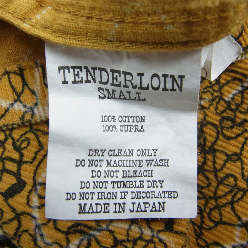 TENDERLOIN テンダーロイン T-CORDUROY SHT AS コーデュロイ 総柄 長袖 シャツ マスタード系 S【中古】