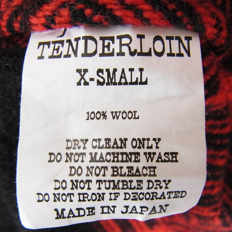 TENDERLOIN テンダーロイン 17AW T-BUFFALO SHT JKT バッファロー ブロック チェック シャツ ジャケット レッド系 XS【中古】