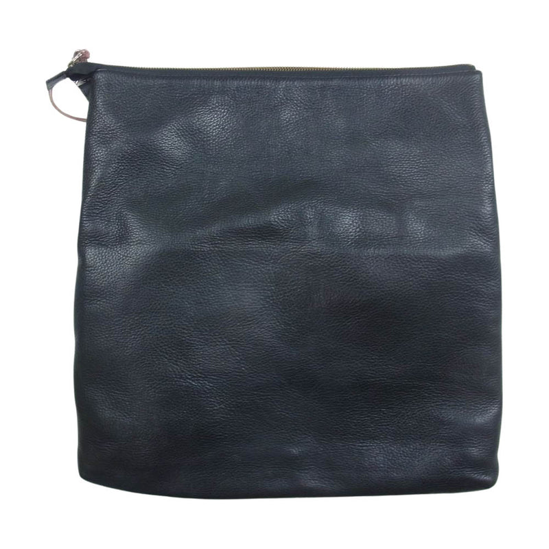 MR.OLIVE ミスターオリーブ ME617N WATER PROOF WASHABLE LEATHER 2WAY ZIPTOP CLUTCH BAG カウレザー クラッチ ショルダーバッグ ブラック系【中古】