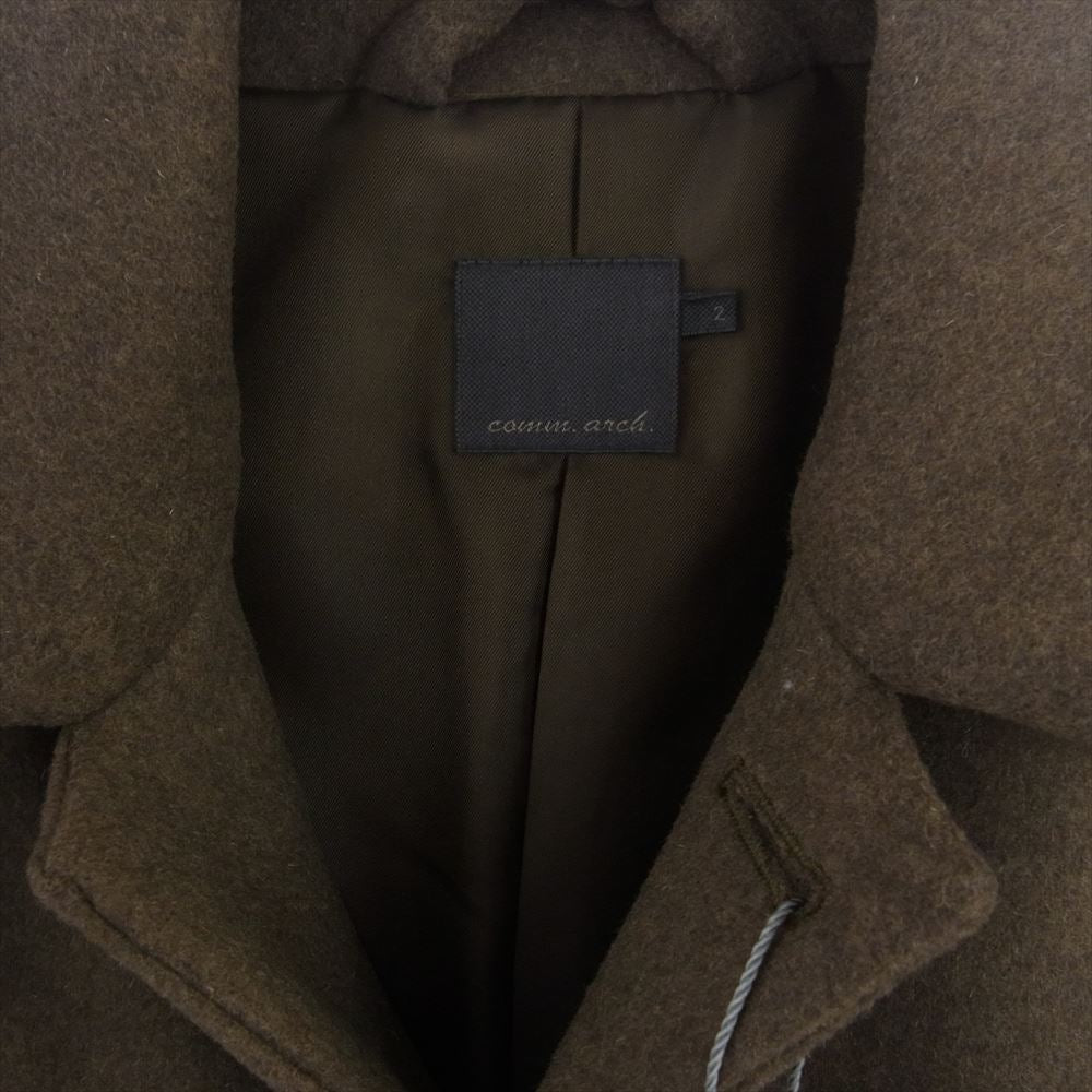 コムアーチ GEELONG LAMB MELTON COAT ラムウール メルトン バルマカーン コート ブラウン系 2【極上美品】【中古】