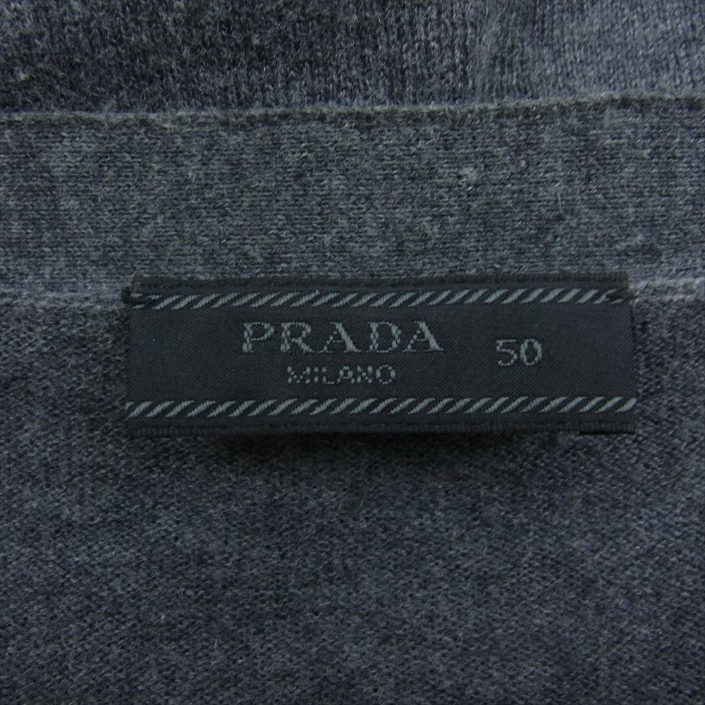PRADA プラダ カシミヤ混 コットン ニット カーディガン グレー系 50【中古】