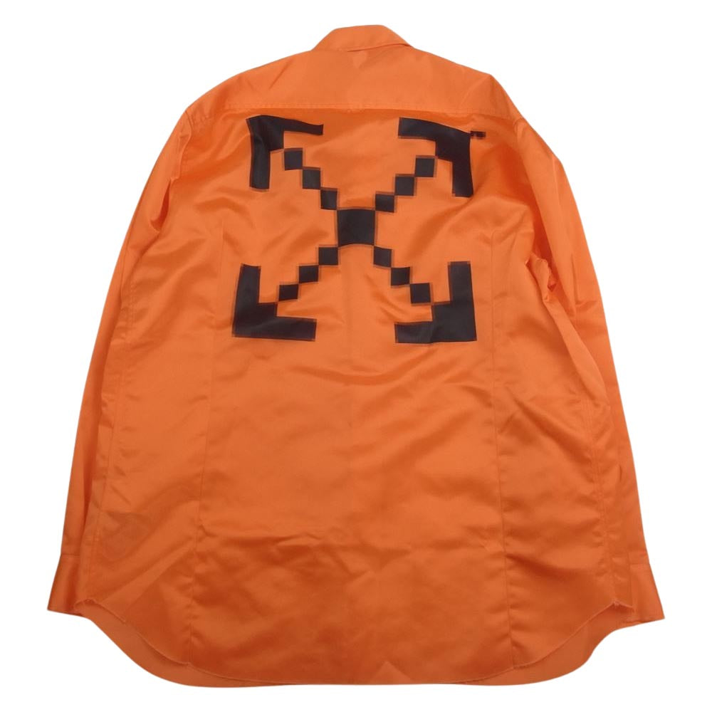 OFF-WHITE オフホワイト 19AW OMGA094F19F18025 Arrow Print Shirt バック アロー プリント オーバーサイズ シャツ  オレンジ系 M【中古】
