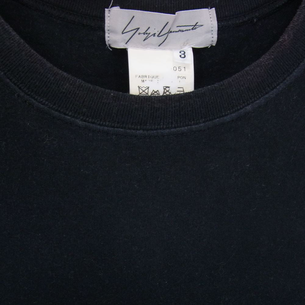 Yohji Yamamoto ヨウジヤマモト FR-T24-051 バック 刺繍 ロゴ TEE 半袖 Tシャツ ブラック系 3【中古】