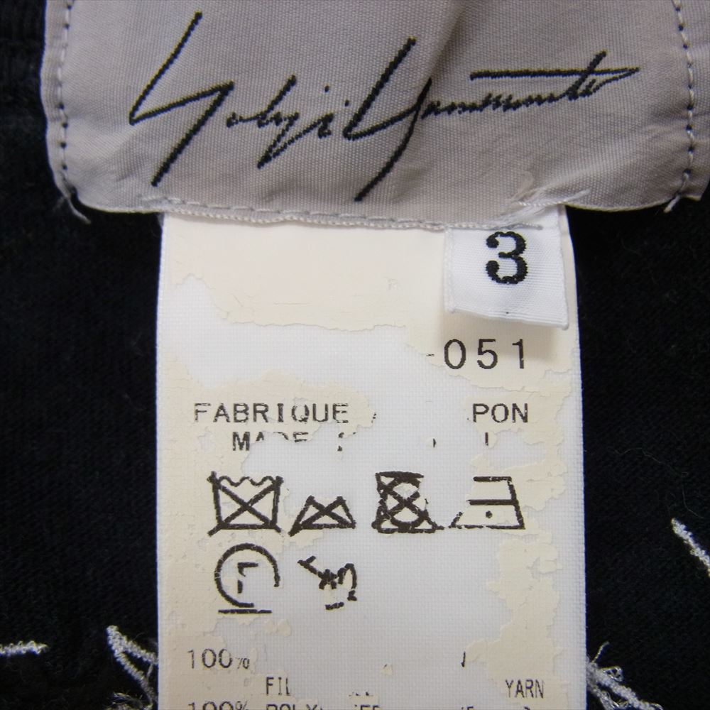 Yohji Yamamoto ヨウジヤマモト FR-T24-051 バック 刺繍 ロゴ TEE 半袖 Tシャツ ブラック系 3【中古】