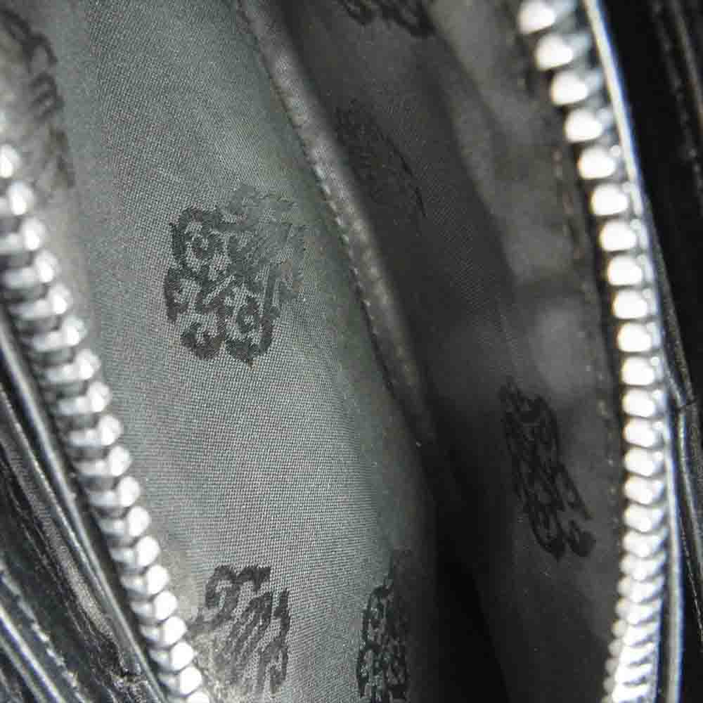 CHROME HEARTS クロムハーツ（原本有） REC F ZIP 3PTCH 3セメタリークロスパッチ ラウンドジップ レザー ウォレット ブラック系【中古】