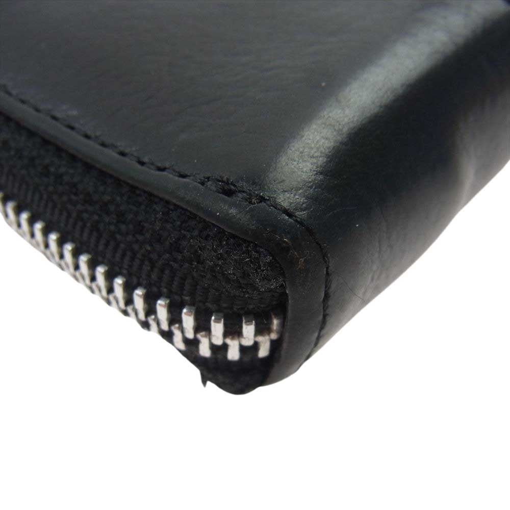 CHROME HEARTS クロムハーツ（原本有） REC F ZIP 3PTCH 3セメタリークロスパッチ ラウンドジップ レザー ウォレット ブラック系【中古】