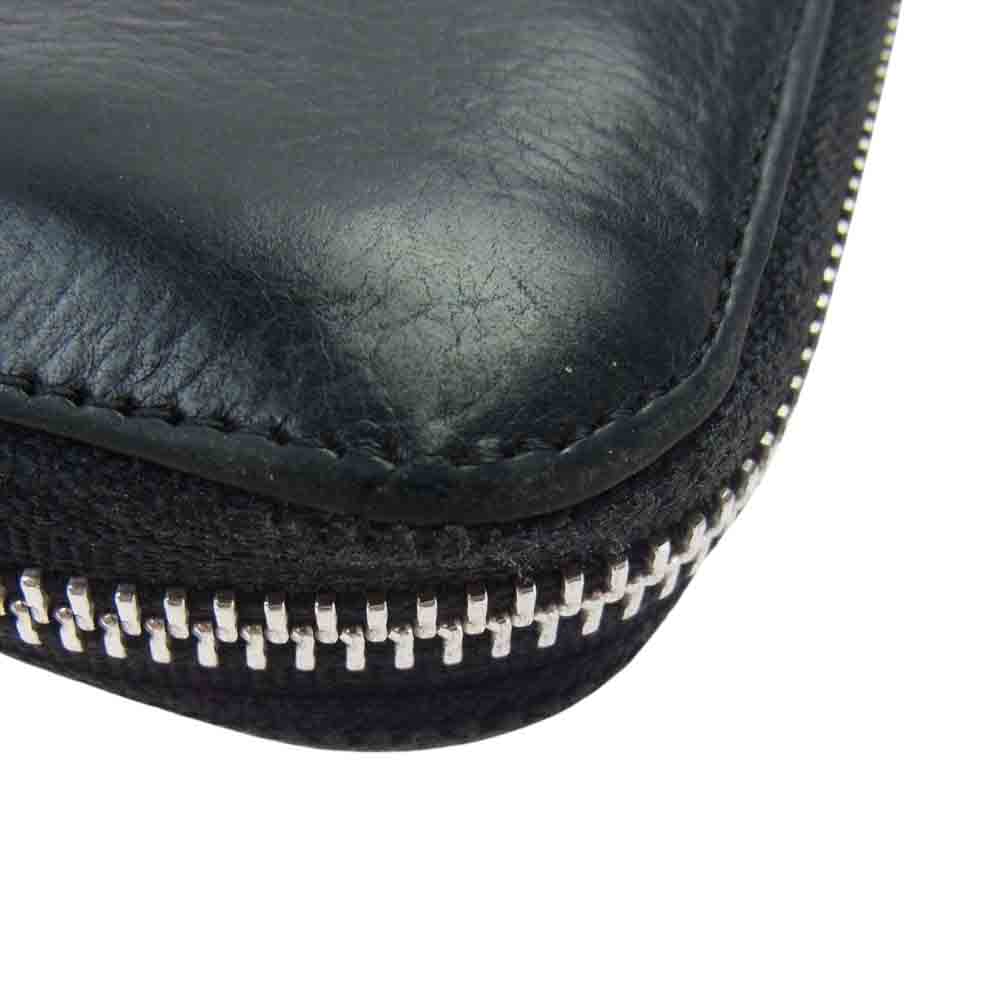 CHROME HEARTS クロムハーツ（原本有） REC F ZIP 3PTCH 3セメタリークロスパッチ ラウンドジップ レザー ウォレット ブラック系【中古】