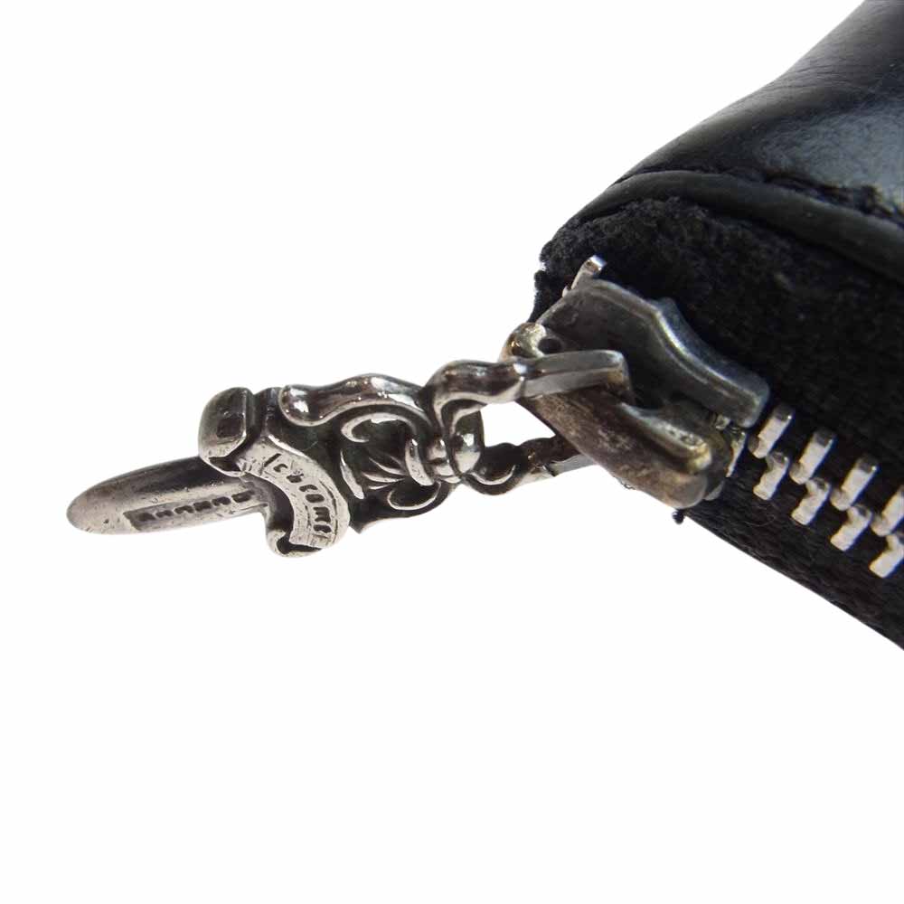 CHROME HEARTS クロムハーツ（原本有） REC F ZIP 3PTCH 3セメタリークロスパッチ ラウンドジップ レザー ウォレット ブラック系【中古】
