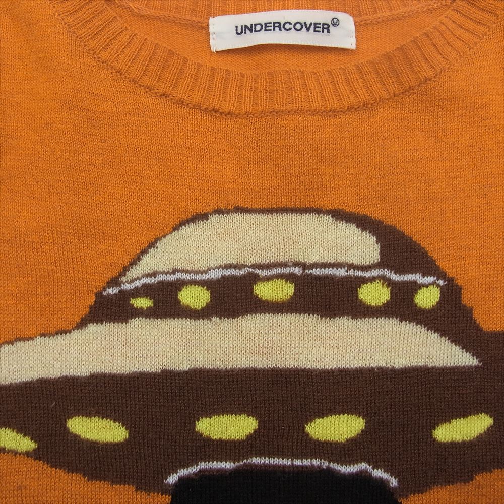 UNDERCOVER アンダーカバー UP2C1901 UFO ユニコーン柄 アクリル ウール混 ニット プルオーバー  オレンジ系 2【中古】