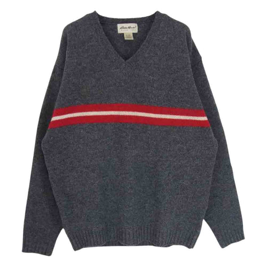 Eddie Bauer エディー・バウアー  Vネック ライン 長袖 ニット グレー系 M【中古】