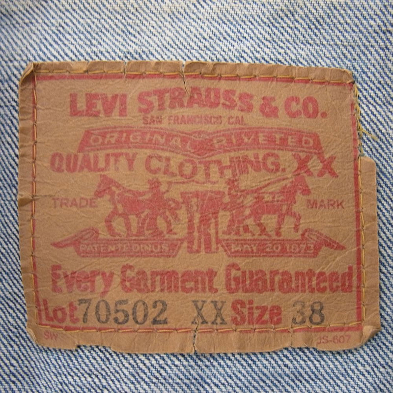 Levi's リーバイス 91年製 70502XX 1st 復刻 デニム ジャケット インディゴブルー系 38【中古】