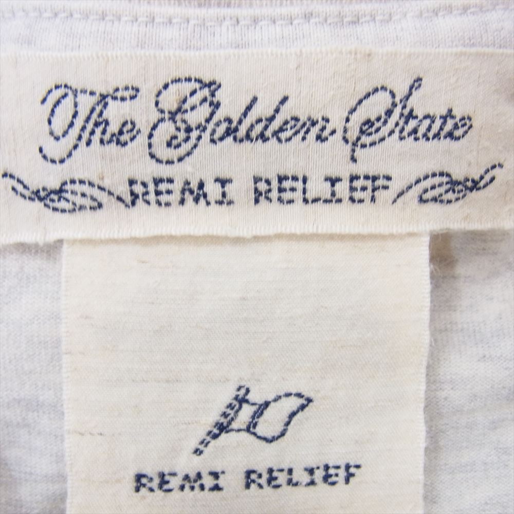 REMI RELIEF レミレリーフ クルーネック ポケット Tシャツ 半袖 Tシャツ グレー系 L【中古】