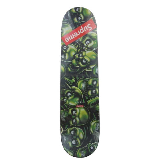 Supreme シュプリーム 18SS Skull Pile Skateboard Deck スカル パイル 総柄 スケートボード デッキ ライトグリーン系【美品】【中古】